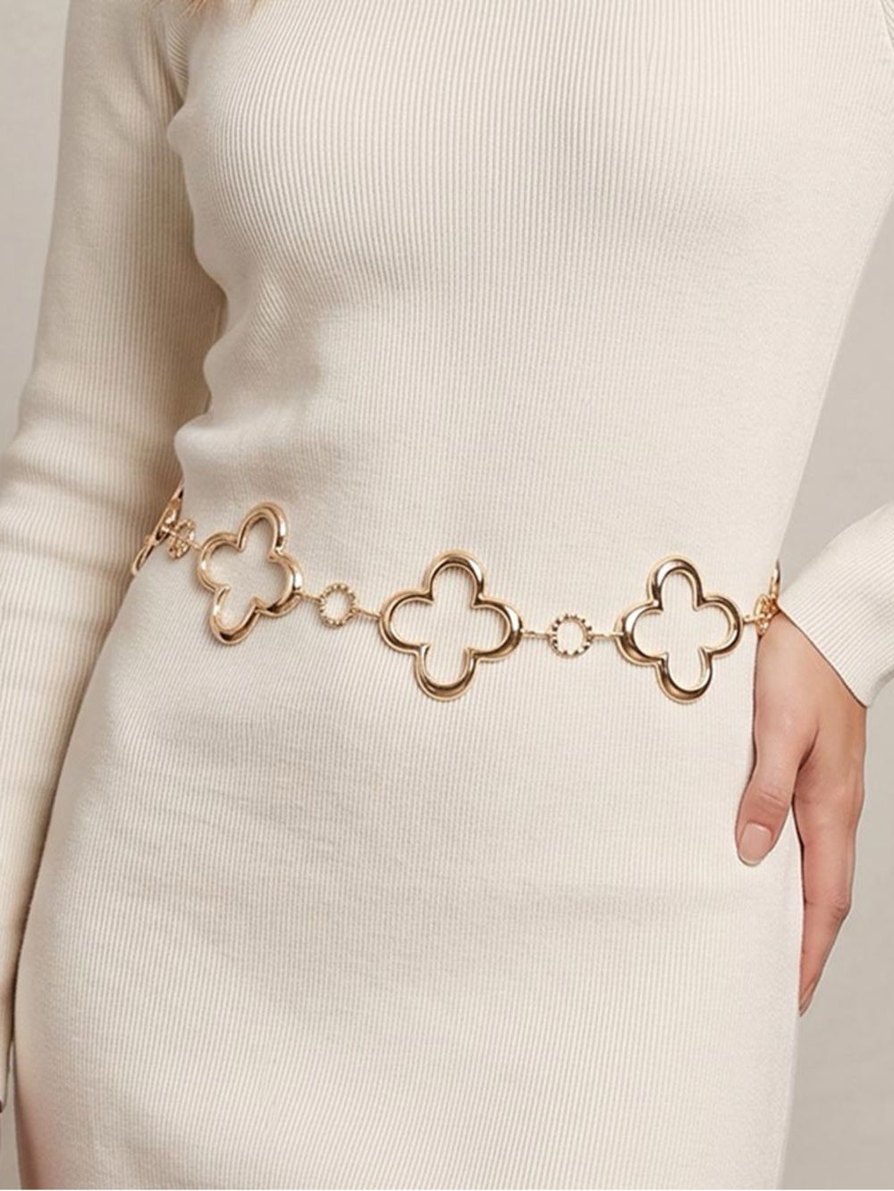 Gold Clover-Link Waist Chain Belt - Women's Accessories